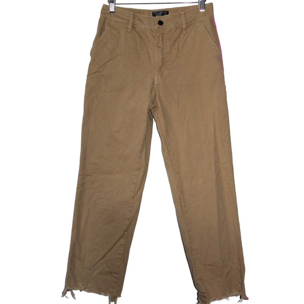 Women's Abercrombie & Fitch High Rise Ankle Straight Tan Khaki Pants Size 27 / 4